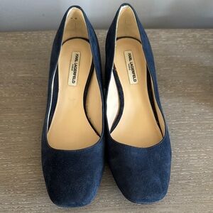 Karl Lagerfeld Blue Suede Heels